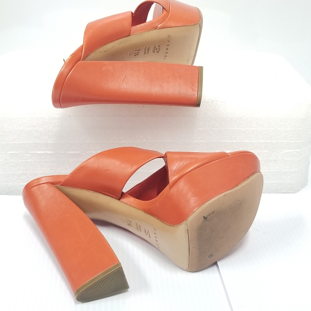 CASADEI Mules High Heels Platform Orange - Picture 12 of 12